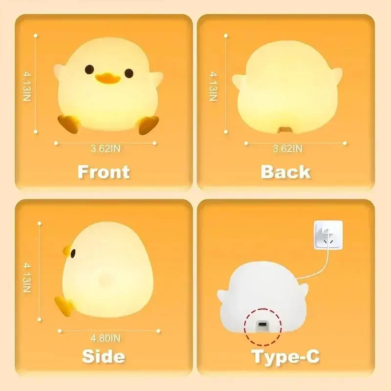 Soft Silicone Night Light - USB Rechargeable Touch Control 3-Level Dimmable Bedside Lamp for Nursery, Kids, Babies & Gift Decor