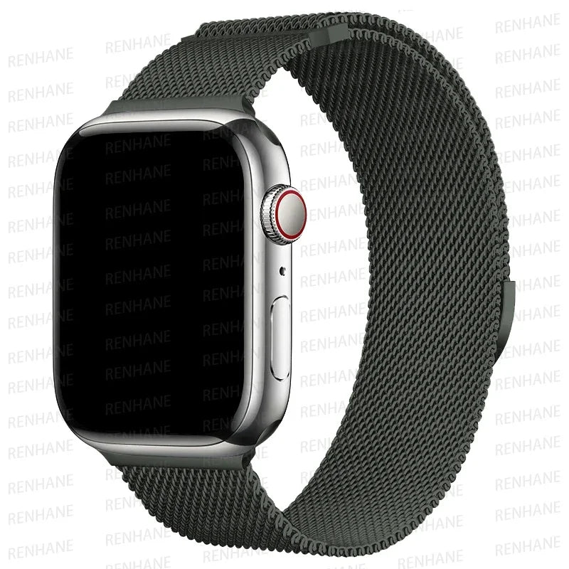 Correa Milanese Loop para Apple Watch Ultra Band 49 mm, 45 mm, 44 mm, 42 mm, 41 mm y 40 mm. Pulseras metálicas para iWatch SE series 9, 8, 7, 6, 5 y 46 mm.