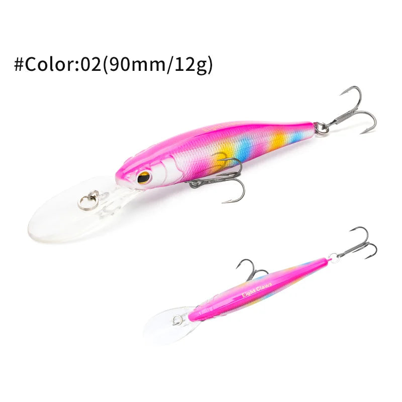 MSEASFREE-Floating Minnow Artificial Hard Bait Fishing Lure, Wobblers for Bass Perch Pike Trout, Fishing Tackle, 90mm, 12g