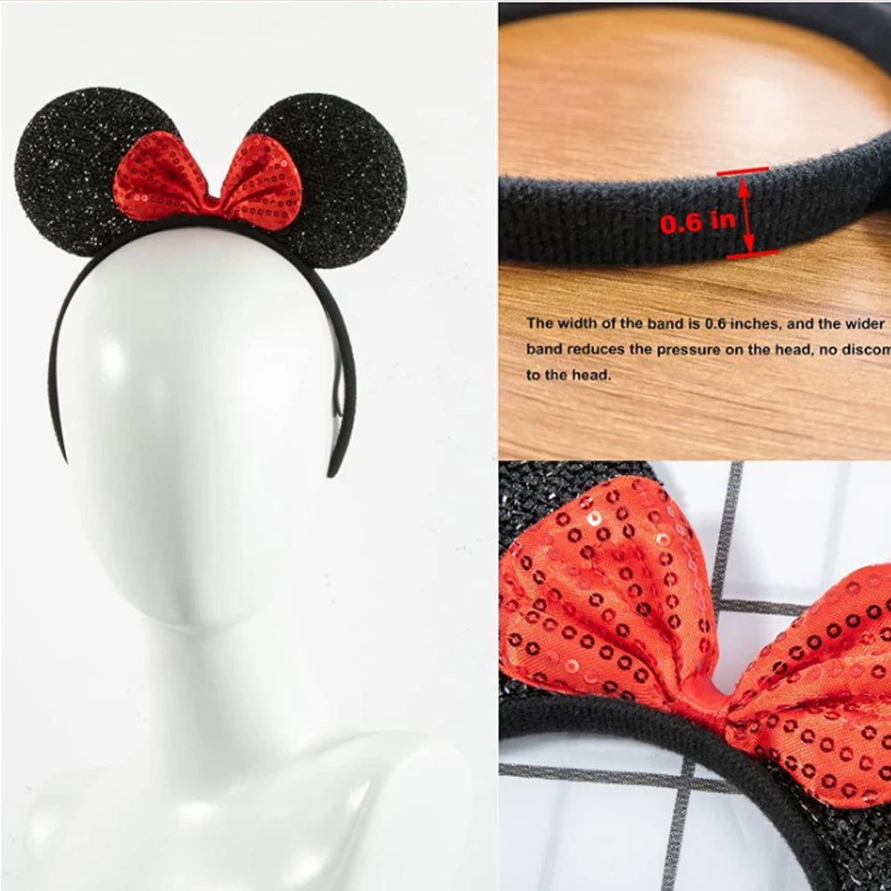 12 diademas con orejas de ratón para mujer y niña, venta al por mayor, para el pelo, para fiesta, cosplay, lazos, accesorios para el cabello de moda.