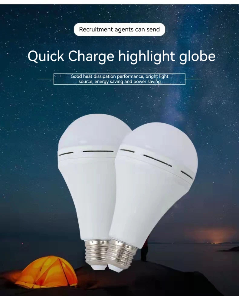 Bombilla LED de emergencia de 7 W, 9 W, 12 W y 15 W. Bombilla de bajo consumo con carga portátil. Bombilla de emergencia para cortes de energía en el hogar.
