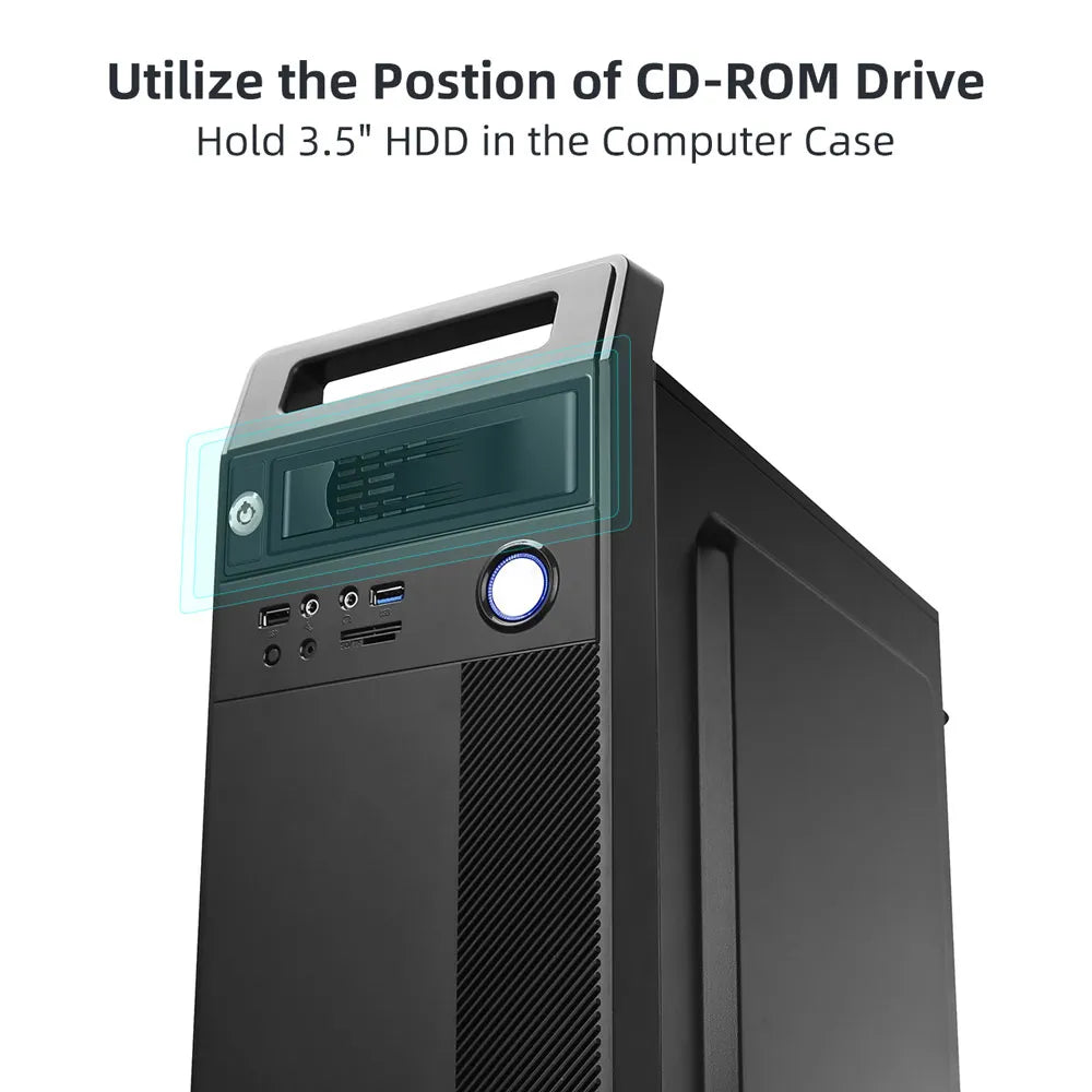 MAIWO CD-ROM Space HDD Mobile Rack Internal 3.5 Inch HDD Convertor Enclosure Tool Free Hard Disk Installation HDD-ROM HDD Case