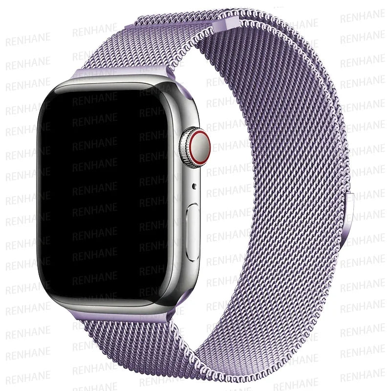 Correa Milanese Loop para Apple Watch Ultra Band 49 mm, 45 mm, 44 mm, 42 mm, 41 mm y 40 mm. Pulseras metálicas para iWatch SE series 9, 8, 7, 6, 5 y 46 mm.