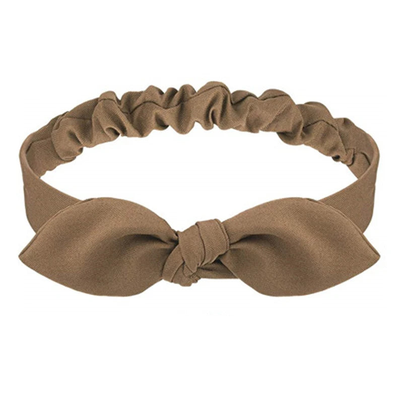 Nuevas diademas bohemias suaves con estampado liso para mujer, bandas elásticas con nudo cruzado vintage, turbantes, bandanas, accesorios para el cabello para niñas.