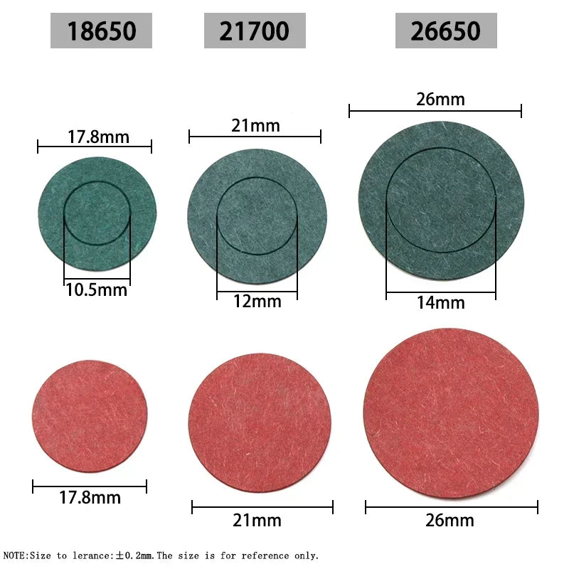18650 21700 26650 Li-ion Battery Insulation Gasket Pack Cell Barley Adhesive Paper Electrode Insulated Tool