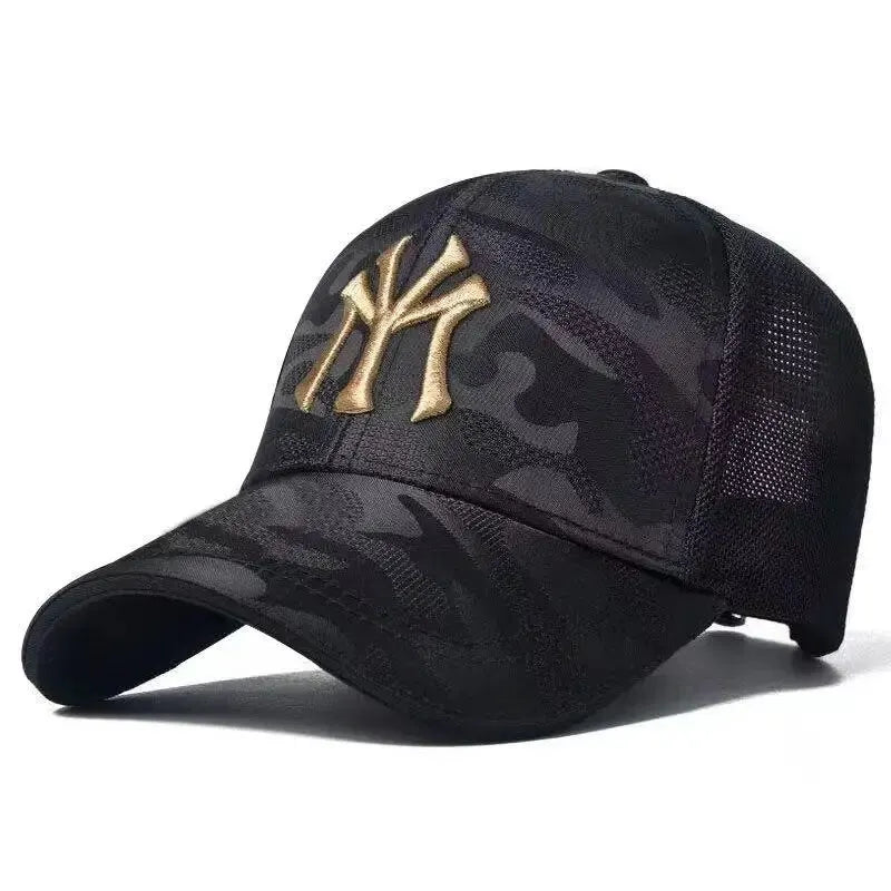 Gorra de béisbol unisex con bordado de letras, transpirable, para primavera y otoño, ajustable, informal, para exteriores, con protección solar