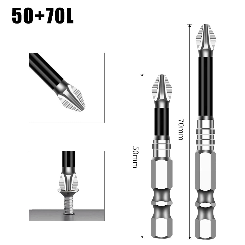 K5 Non-slip High Hardness Bit S2 Strong Magnetic 5A Black Non-slip Cross Head Electric Drill Electric Screwdriver Bit