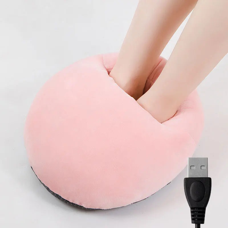 Calentador de pies eléctrico USB de 5 V/2 A para debajo del escritorio, almohadilla térmica de felpa para calentar las piernas en invierno.
