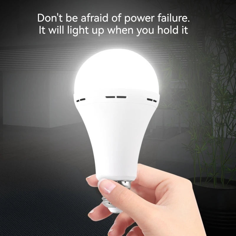 Bombilla LED de emergencia de 7 W, 9 W, 12 W y 15 W. Bombilla de bajo consumo con carga portátil. Bombilla de emergencia para cortes de energía en el hogar.
