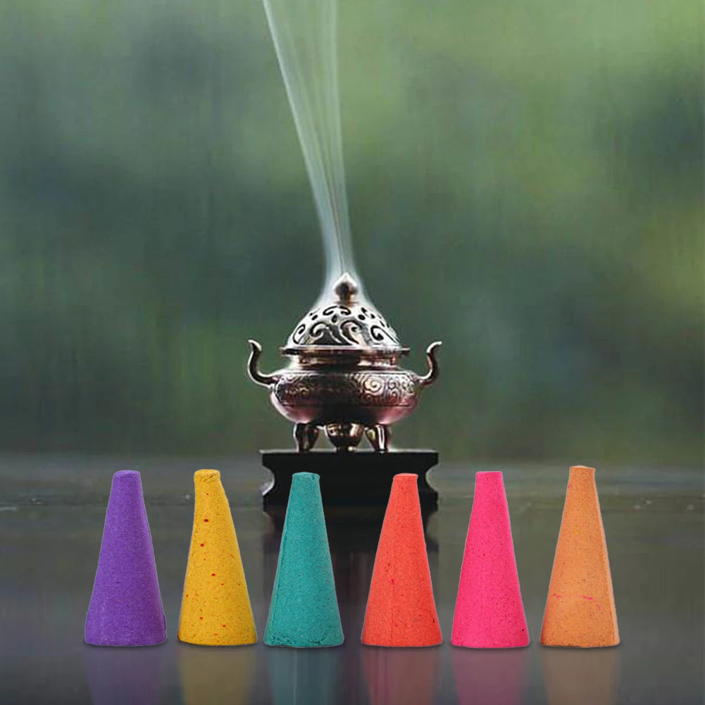 600-60 conos de incienso con reflujo de humo y cascada, de lavanda, con aromas múltiples, ideales para salones de té, salas de yoga y dormitorios.