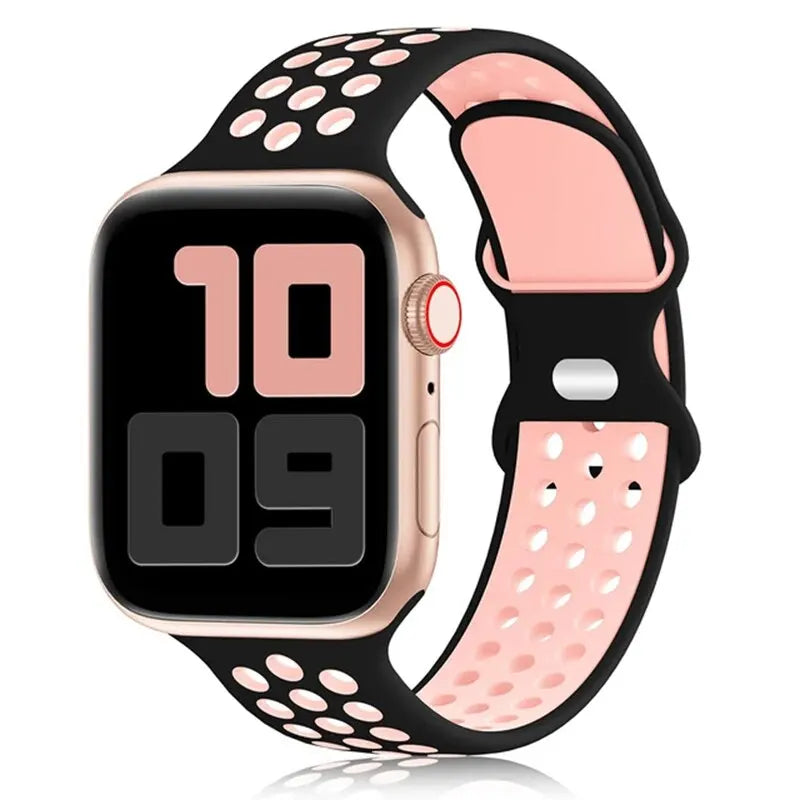 Correa deportiva para Apple Watch de 44 mm, 45 mm, Ultra 2, 49 mm, 40 mm, 41 mm, 42 mm, 45 mm, pulsera de silicona para iWatch Series 9, 8, SE, 7 y 3.