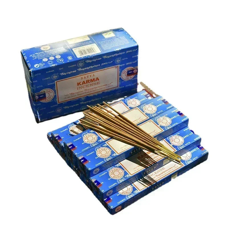 5 CAJAS NAG Champa Incienso Satya Colección de Inciensos Satya Varillas Hechas a Mano con Sabores Aromas Medicinales Refrescantes Fragancias para el Hogar