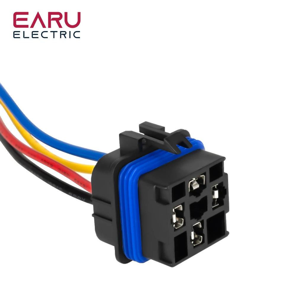 Car Auto Automobile Relay Sealed Waterproof Integrated Wired DC12V 40A 5Pin 4pin Auto Relay + Holder With 105mm Length Wires