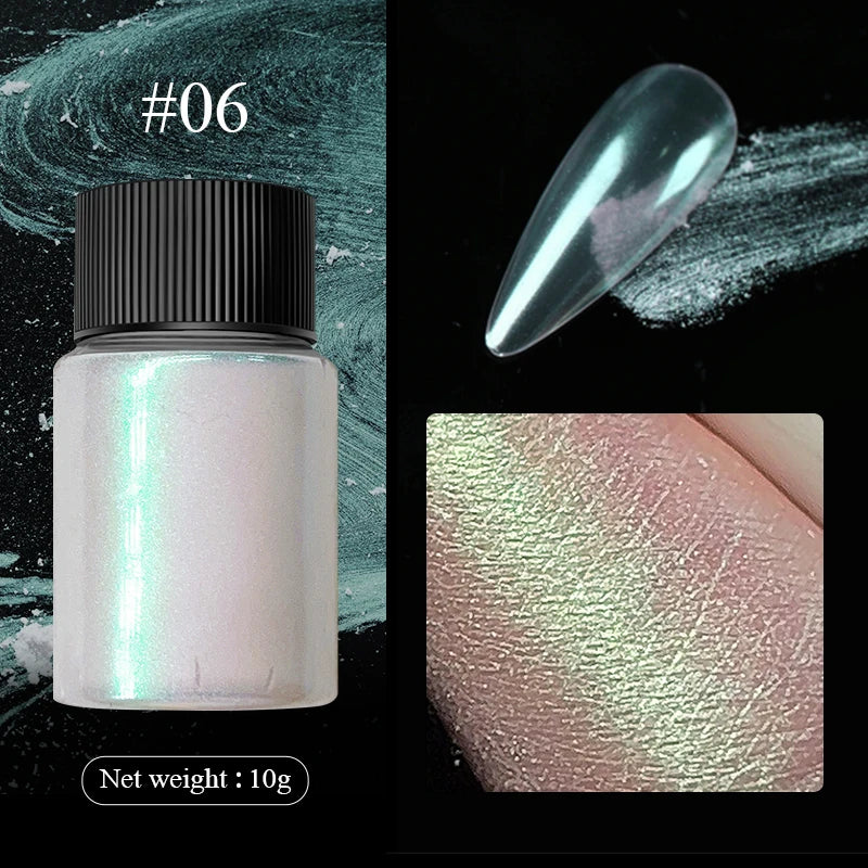 1 Box Cherry Pink Chrome Pearl Nail Powder Gradient Mirror Effect Nail Art Glitter Auroras Rubbing Dust Nail Art Manicure Decor