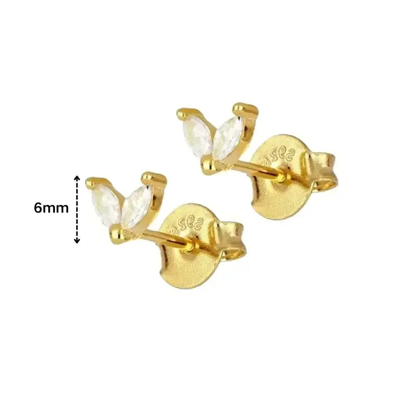 Pendientes de aro de plata de ley 925 con forma de aguja y cristales de circonita, con gotas de agua, dorados, joyería de lujo premium para fiestas.