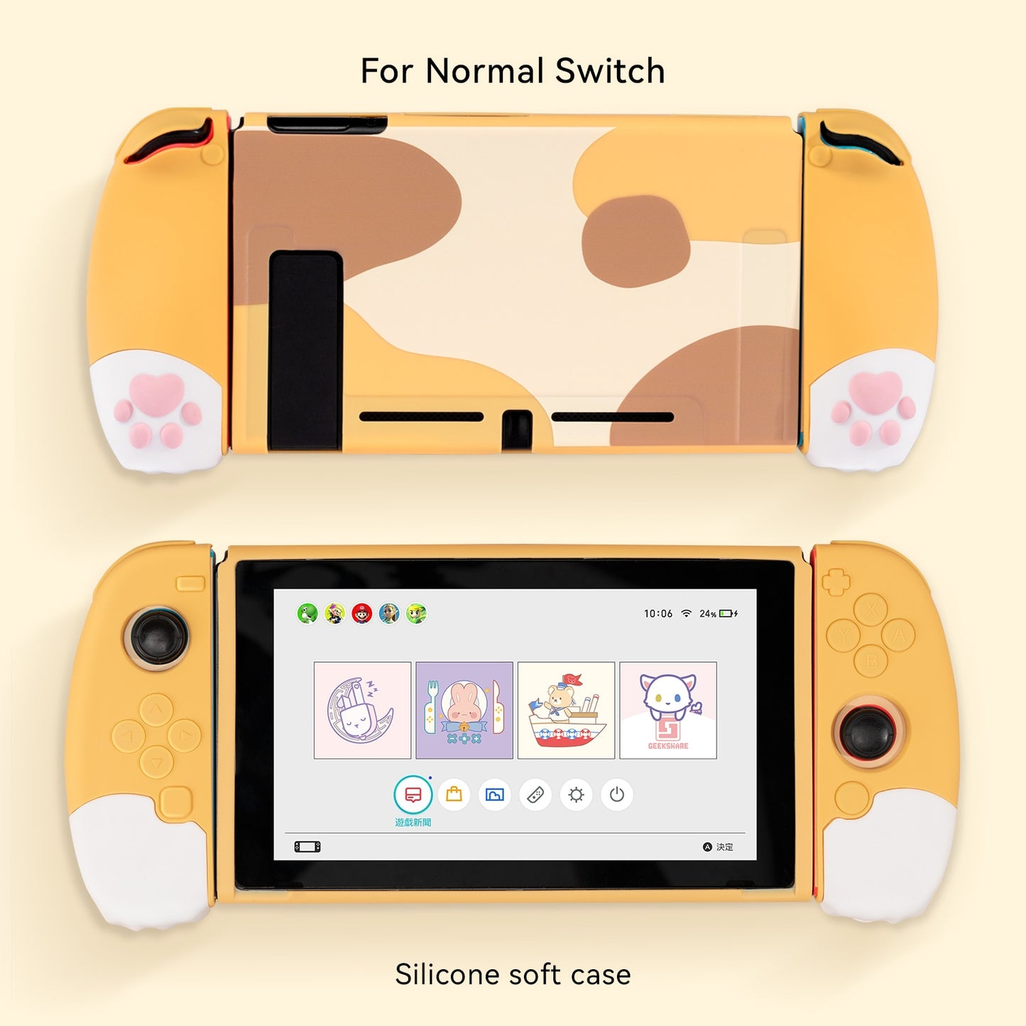 GeekShare Nintendo Switch Shell Silicone Soft Shell 3D Cute Cat Claw Split JoyCon Protective Case For Nintend Switch Accessories