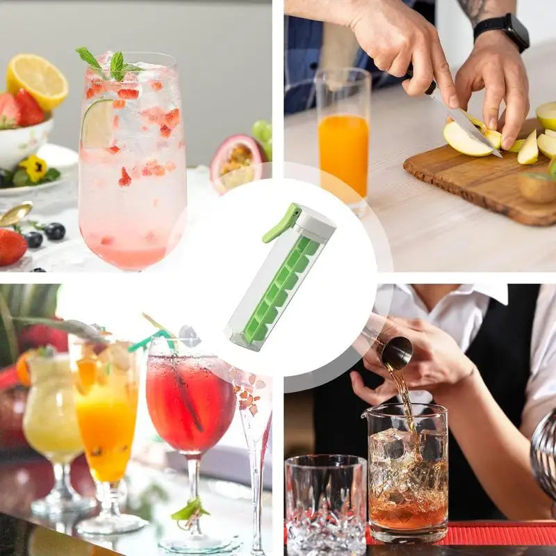 Moldes para cubitos de hielo tipo prensa de 6 compartimentos, bandejas de hielo para congelador, molde cuadrado para cubitos de hielo con compartimentos, bandejas de hielo con tapas, máquina para hacer hielo