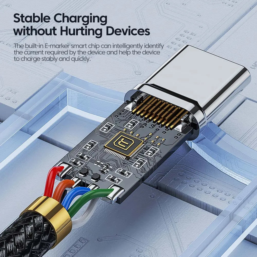 Cable Toocki de 100 W tipo C a USB C PD 3.0 de carga rápida 4.0 de tipo C a tipo C para iPhone 15, MacBook, Samsung y Xiaomi