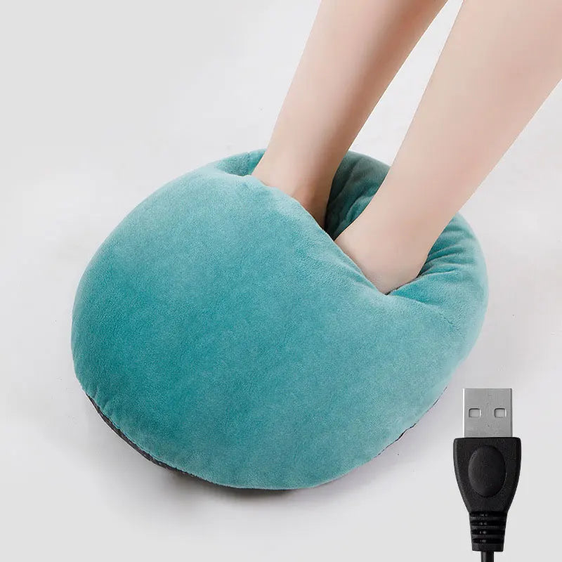 Calentador de pies eléctrico USB de 5 V/2 A para debajo del escritorio, almohadilla térmica de felpa para calentar las piernas en invierno.