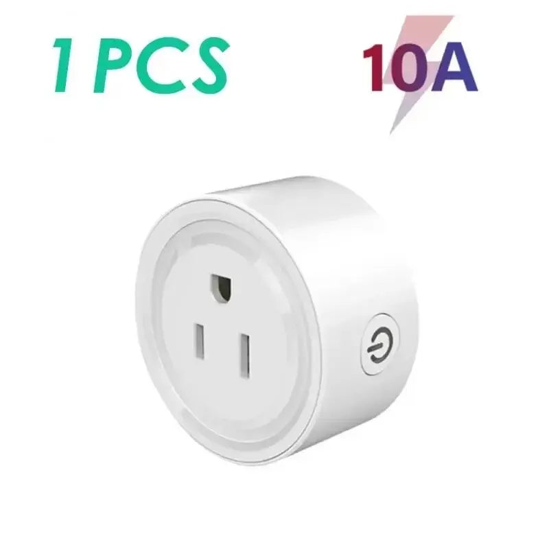 Enchufe inteligente Tuya con wifi, estándar estadounidense, inalámbrico, 10 A, control remoto, compatible con Alexa y Google Home.