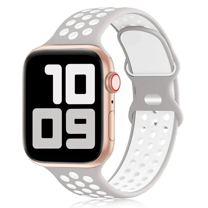 Correa deportiva para Apple Watch de 44 mm, 45 mm, Ultra 2, 49 mm, 40 mm, 41 mm, 42 mm, 45 mm, pulsera de silicona para iWatch Series 9, 8, SE, 7 y 3.