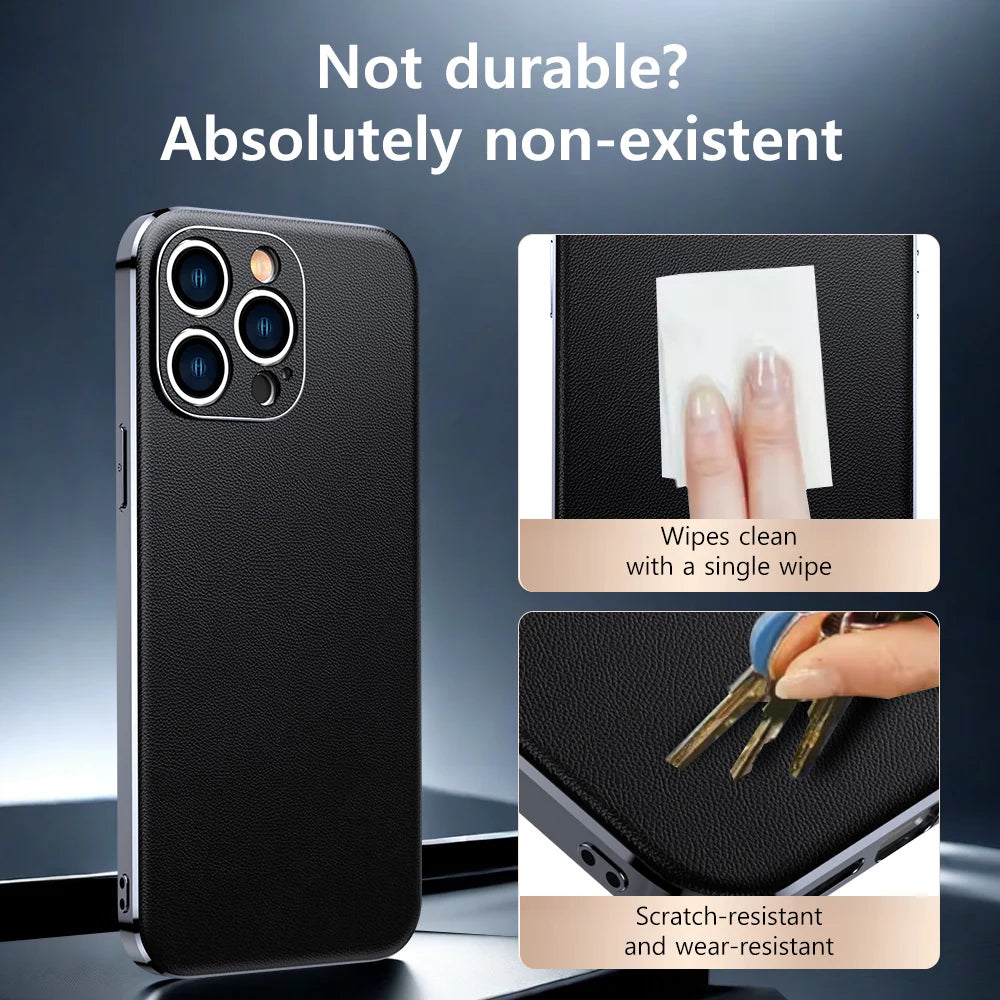 LANGSIDI New Arrival Luxury Leather phone Case for iphone 15 pro max 14 15 pro lens protection shockproof fashion back covers