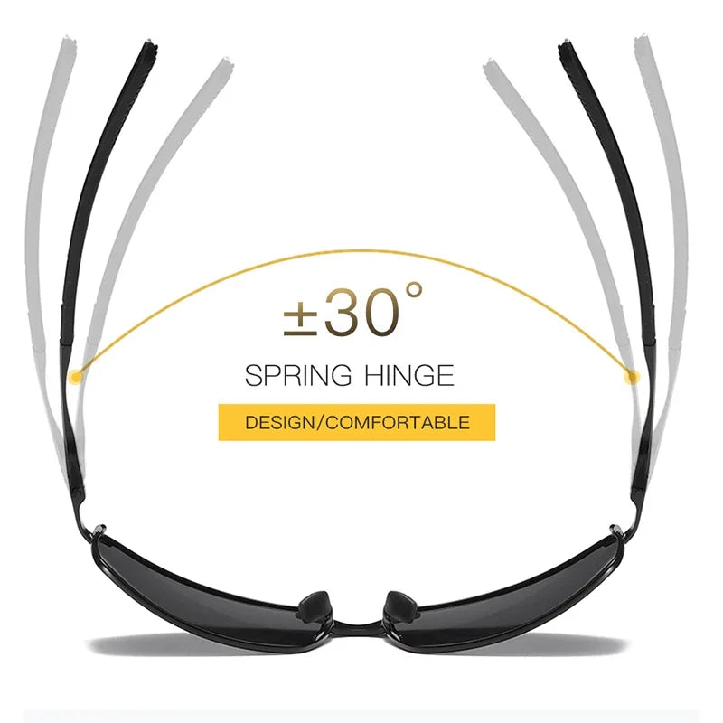 Gafas de sol polarizadas Aoron para hombre y mujer, con espejo para conducir, montura metálica, antirreflejos UV400, venta al por mayor