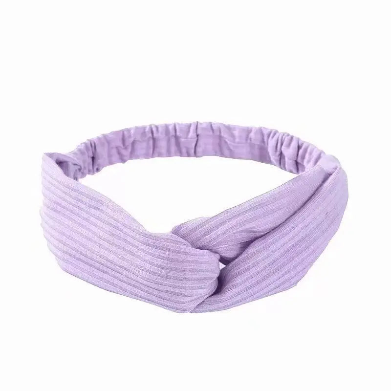 Nuevas diademas bohemias suaves con estampado liso para mujer, bandas elásticas con nudo cruzado vintage, turbantes, bandanas, accesorios para el cabello para niñas.