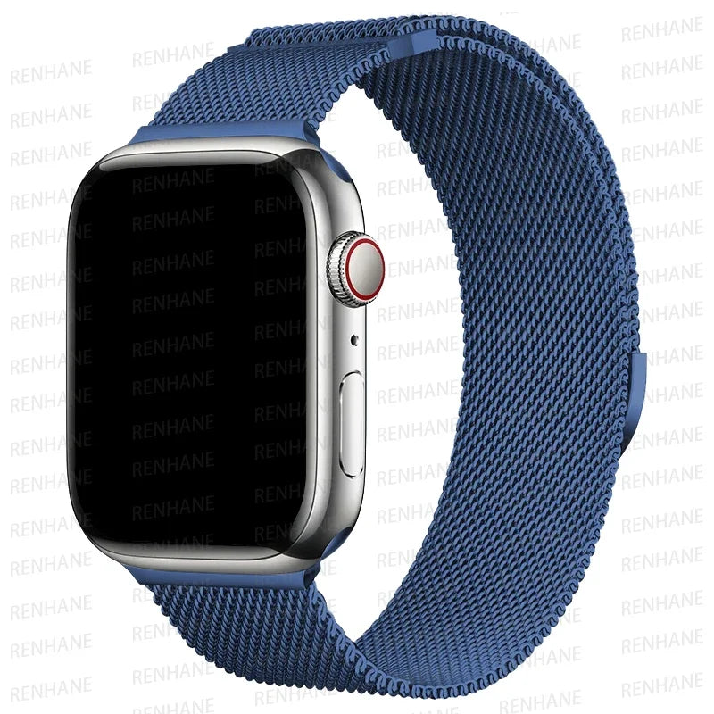 Correa Milanese Loop para Apple Watch Ultra Band 49 mm, 45 mm, 44 mm, 42 mm, 41 mm y 40 mm. Pulseras metálicas para iWatch SE series 9, 8, 7, 6, 5 y 46 mm.