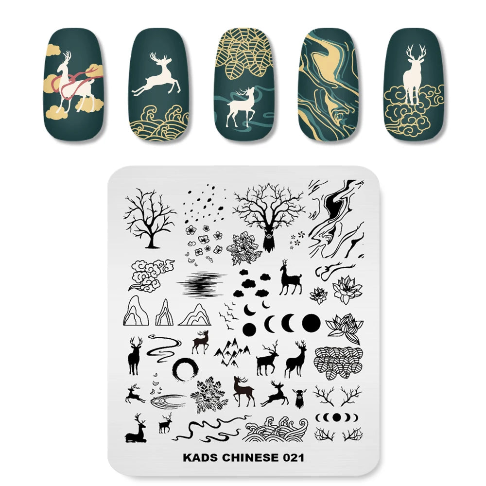 Nail Stamping Plates Sun Moon Stars Pattern Design Nail Art Image Template Stainless Steel Printing Plate for DIY Nails