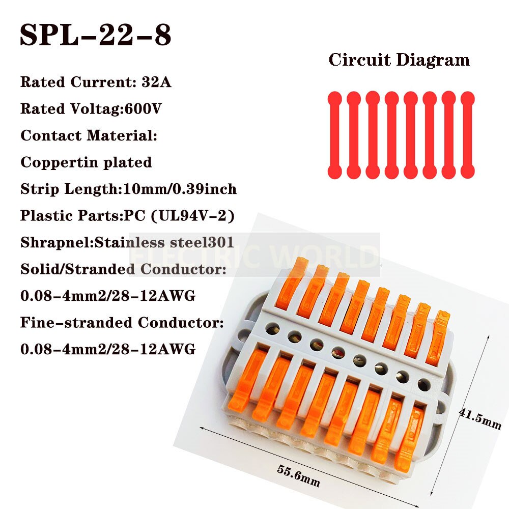 电线连接器SPL-42通用紧凑型接线连接器照明推入式接线端子连接器迷你快速电缆连接器