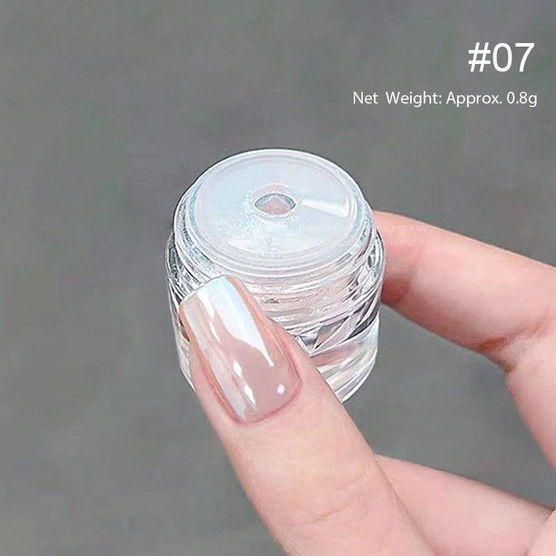 1 Box Cherry Pink Chrome Pearl Nail Powder Gradient Mirror Effect Nail Art Glitter Auroras Rubbing Dust Nail Art Manicure Decor