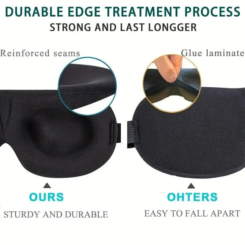 Antifaz estereoscópico 3D para dormir, con esponja viscoelástica Sleep Magic, sombreado negro, transpirable y protector ocular.