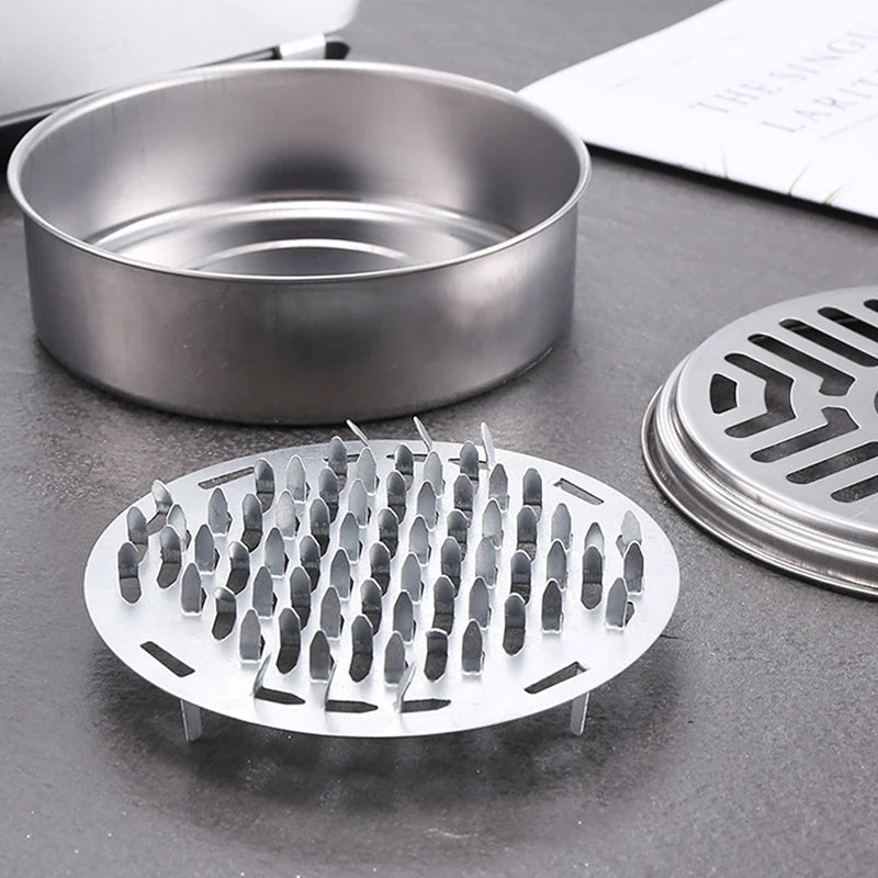 Placa de incienso repelente de acero inoxidable, soporte para incienso, bandeja para placa de incienso, quemador de incienso, caja, decoración zen para el hogar y exteriores.