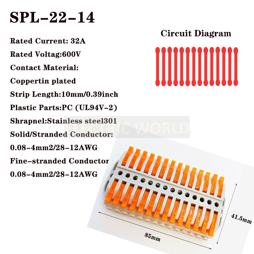 电线连接器SPL-42通用紧凑型接线连接器照明推入式接线端子连接器迷你快速电缆连接器