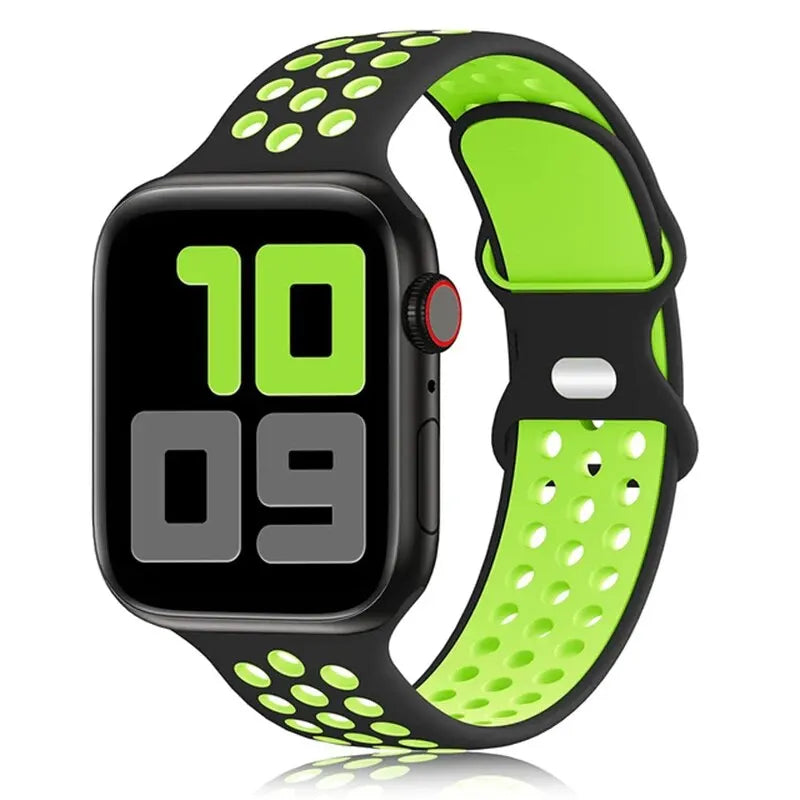 Correa deportiva para Apple Watch de 44 mm, 45 mm, Ultra 2, 49 mm, 40 mm, 41 mm, 42 mm, 45 mm, pulsera de silicona para iWatch Series 9, 8, SE, 7 y 3.