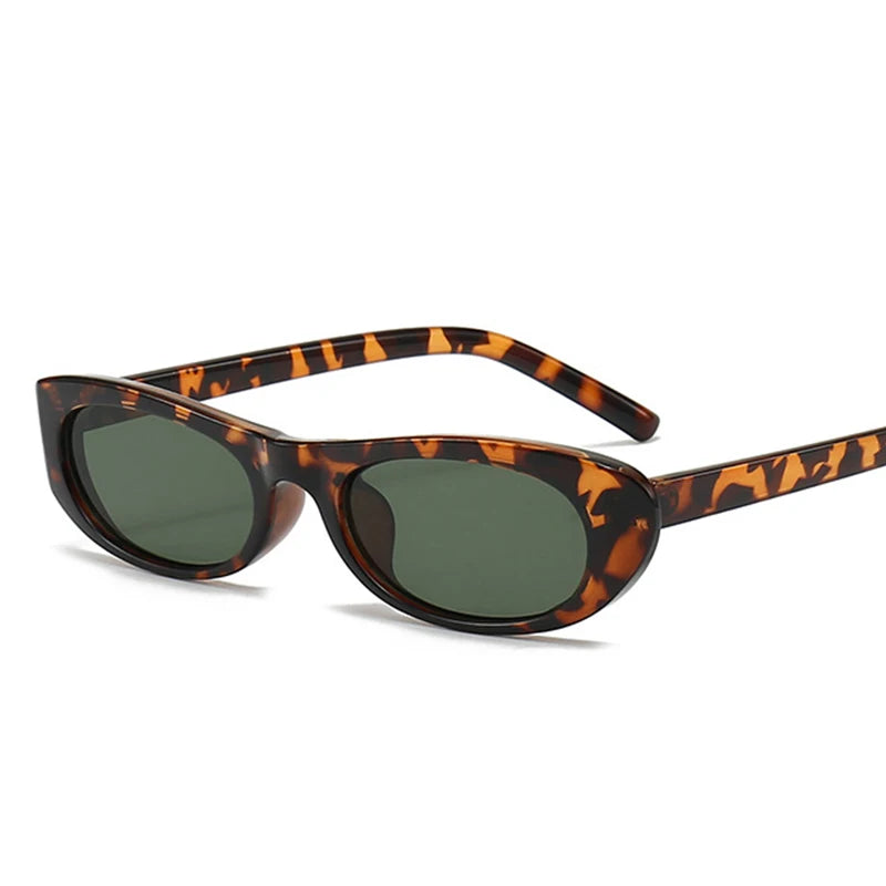 Gafas de sol ovaladas retro para mujer, montura pequeña negra, marca de moda, gafas de sol modernas con protección UV400 para mujer
