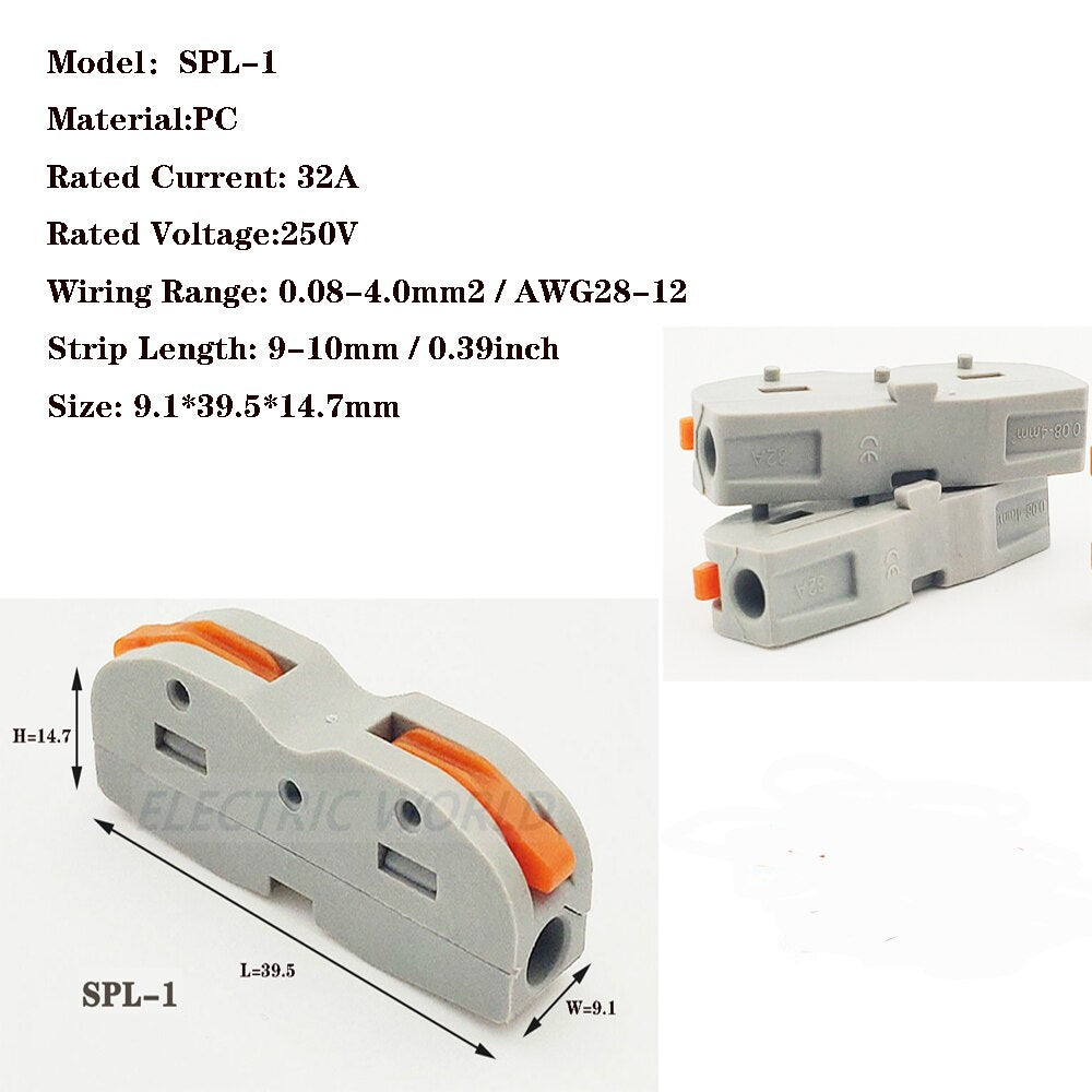 电线连接器SPL-42通用紧凑型接线连接器照明推入式接线端子连接器迷你快速电缆连接器