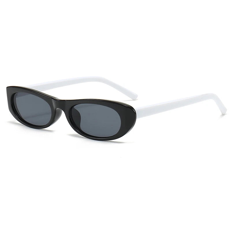 Gafas de sol ovaladas retro para mujer, montura pequeña negra, marca de moda, gafas de sol modernas con protección UV400 para mujer