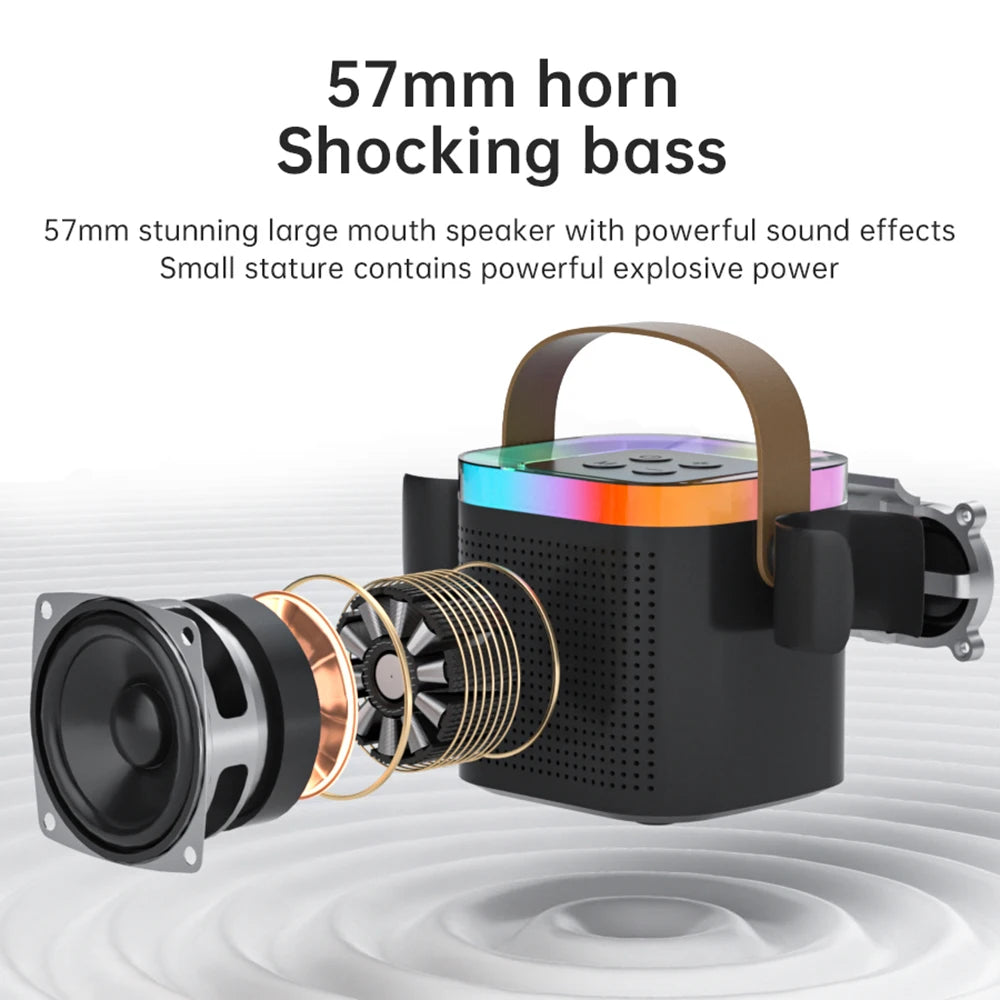 TANALAZ K8 Karaoke Machine Portable Bluetooth 5.1 PA Speaker System with 1-2 Wireless Microphones Home Family Singing Child Gif