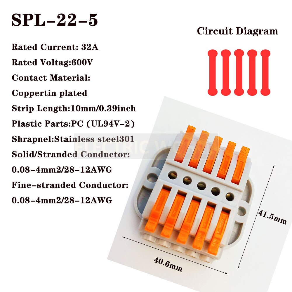电线连接器SPL-42通用紧凑型接线连接器照明推入式接线端子连接器迷你快速电缆连接器