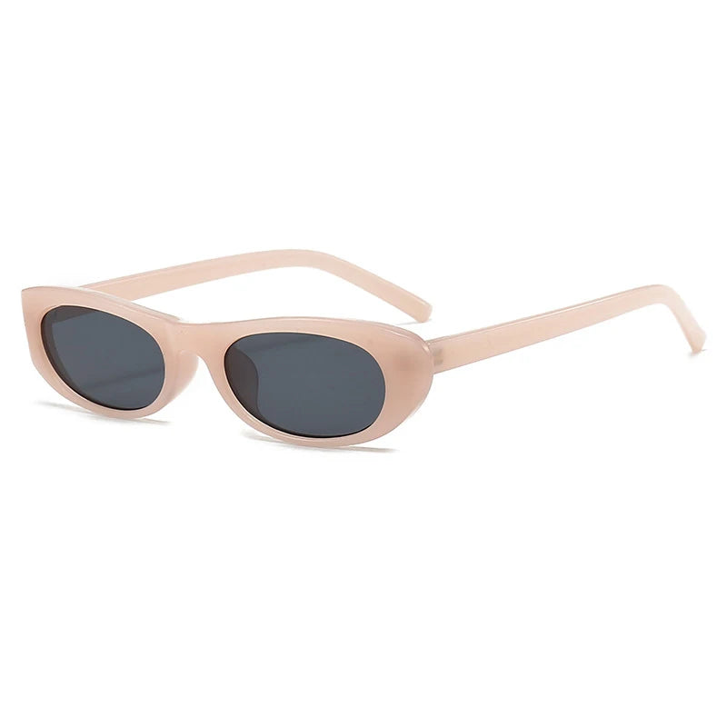 Gafas de sol ovaladas retro para mujer, montura pequeña negra, marca de moda, gafas de sol modernas con protección UV400 para mujer