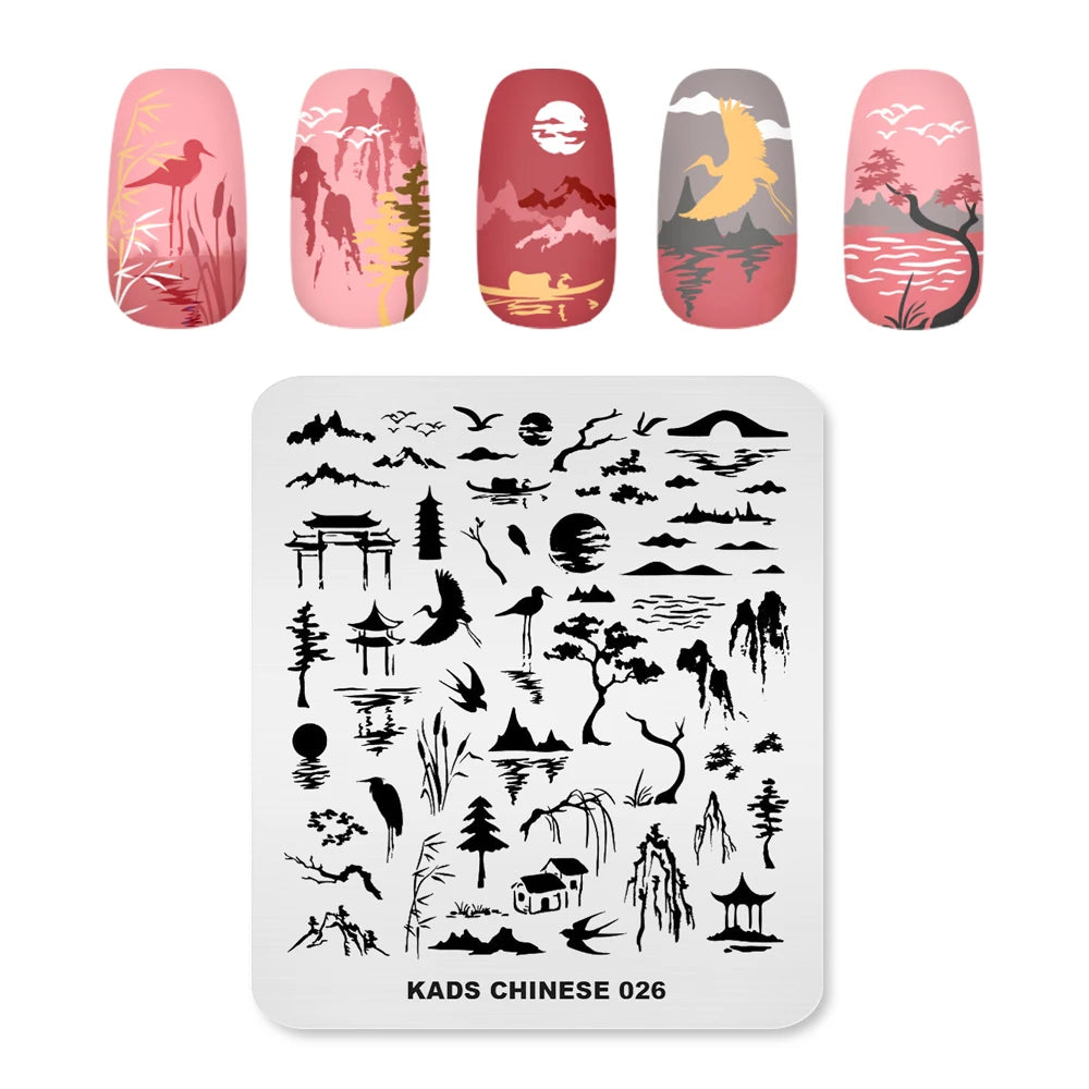 Nail Stamping Plates Sun Moon Stars Pattern Design Nail Art Image Template Stainless Steel Printing Plate for DIY Nails
