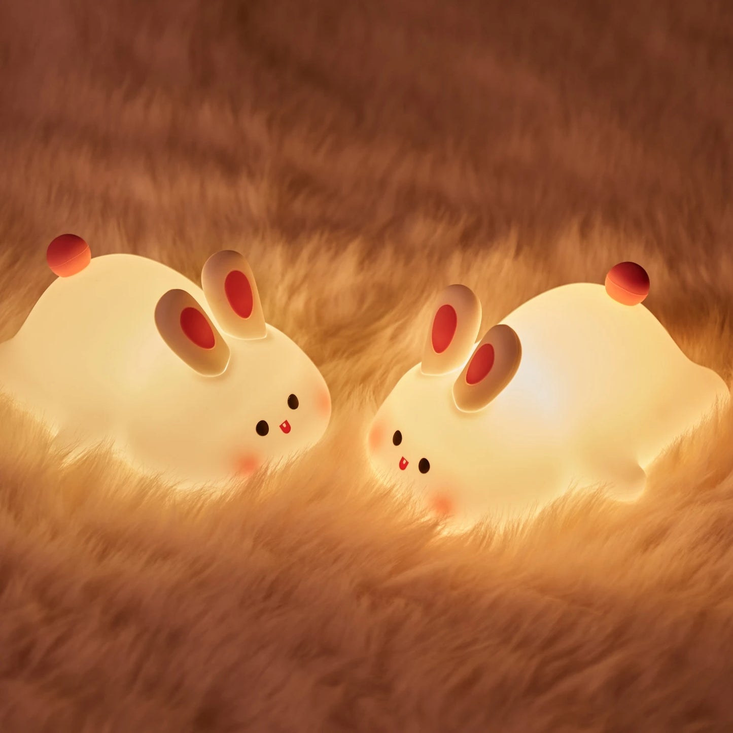 Cute Axolotl Night Light for Kids Bedroom Rabbit Animal Silicone Nursery Sleeping Lamp Touch Control Nightlights For Baby Gifts