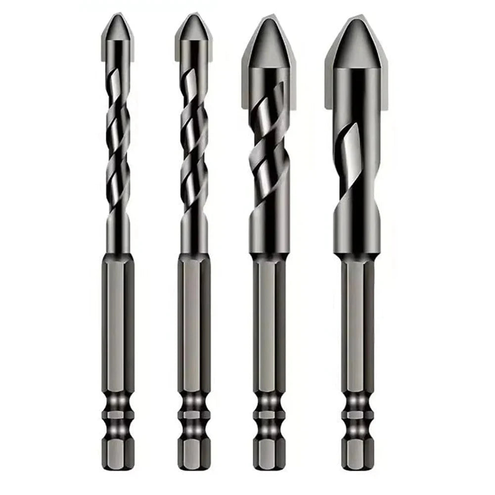 3/4 Pcs High Hardness Skewed Head Eccentric Drill Bits Multifunction Drill Bit Sets Metal Twist Drill Bits for Glass/Tile/Wood