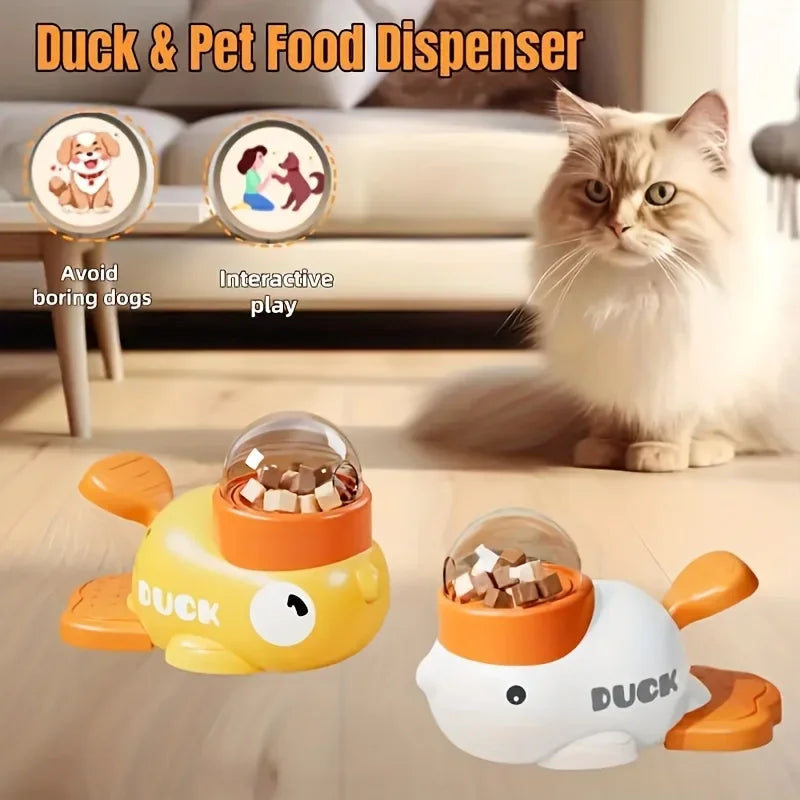 Automatic Pet Feeder Toy - Interactive Slow Feed Bowl for Cats/Dogs, No Battery, Fun Training Reward Game, Plastic