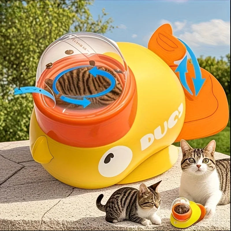 Automatic Pet Feeder Toy - Interactive Slow Feed Bowl for Cats/Dogs, No Battery, Fun Training Reward Game, Plastic