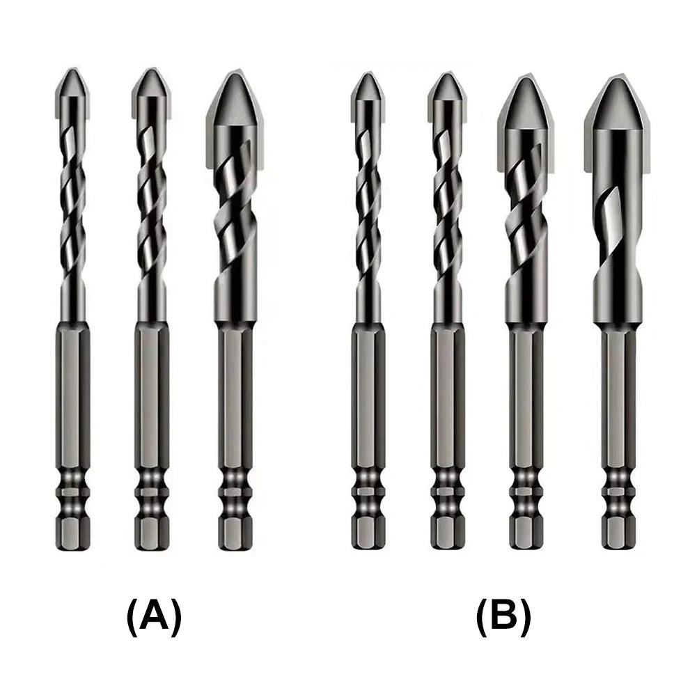 3/4 Pcs High Hardness Skewed Head Eccentric Drill Bits Multifunction Drill Bit Sets Metal Twist Drill Bits for Glass/Tile/Wood