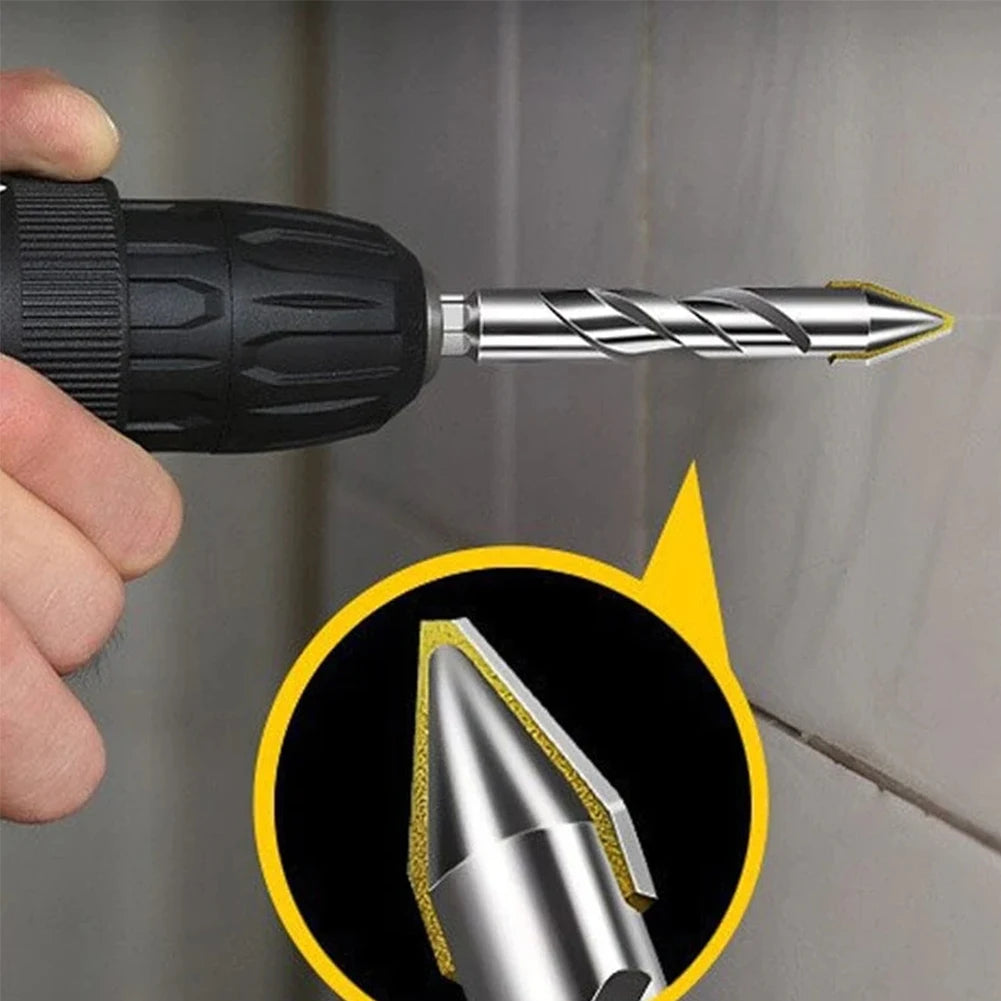 3/4 Pcs High Hardness Skewed Head Eccentric Drill Bits Multifunction Drill Bit Sets Metal Twist Drill Bits for Glass/Tile/Wood