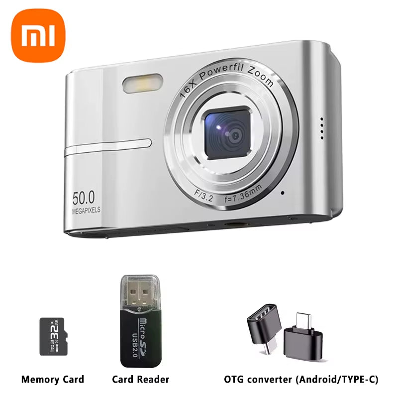 Xiaomi 5K Digital Camera 50MP Pixels 16X Powerfil Zoom Outdoor Anti-Shake Digital HD Video Camera Flash Video Recorder Gifts